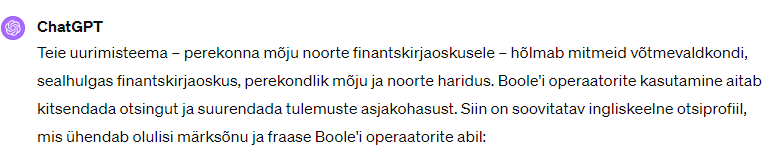 ChatGPT näide