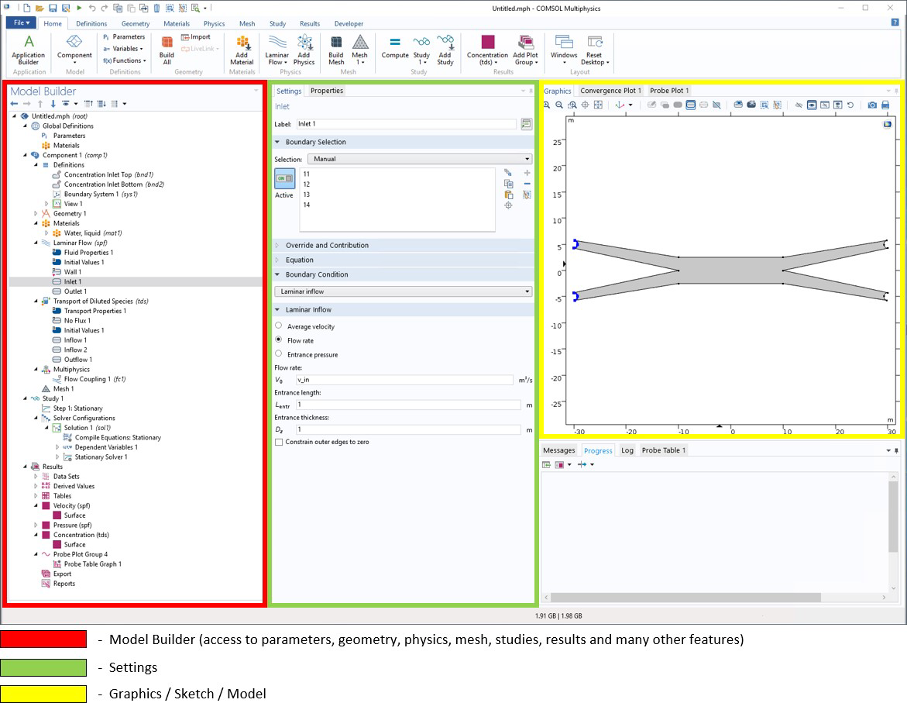 COMSOL components commonly mentioned in the following steps.